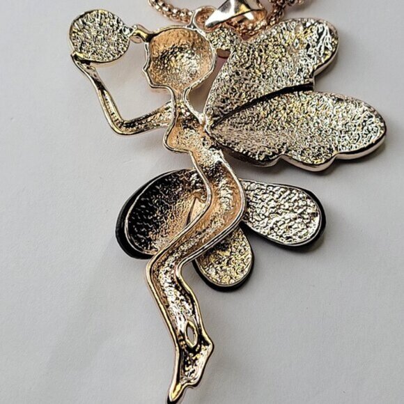 Fairy With Crystal Wings Pendant Necklace - Picture 5 of 10